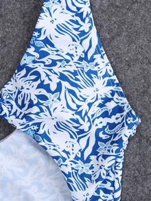 Bañador una pieza con nudo con abertura con estampado floral - Multicolor - Ver 7