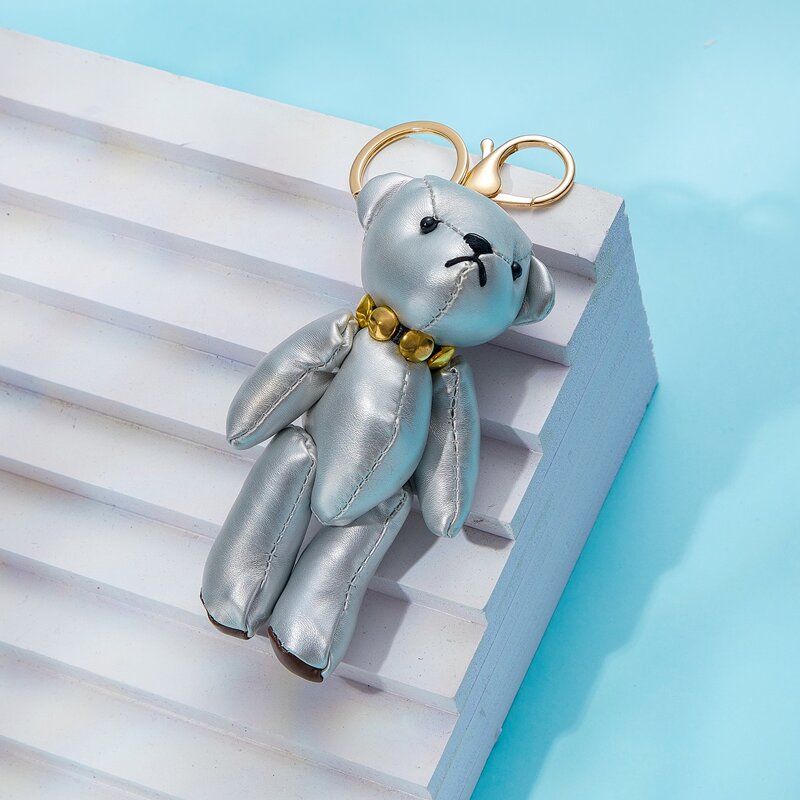 

Cartoon Bear Keychain, Silver