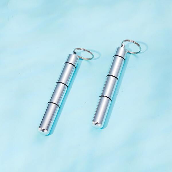 

2pcs Men Multifunctional Keychain, Silver