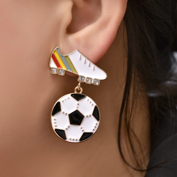 

Shoe & Ball Design Drop Earrings, Multicolor