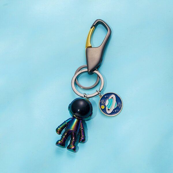 

Men Astronaut Design Keychain, Black