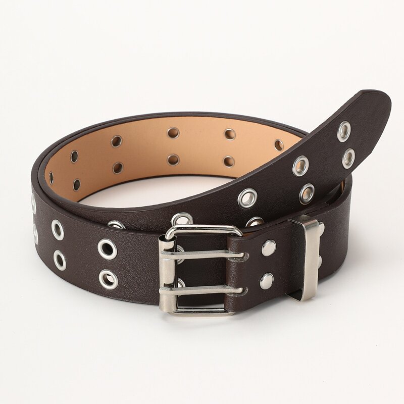 

Grommet Buckle Belt, Coffee brown