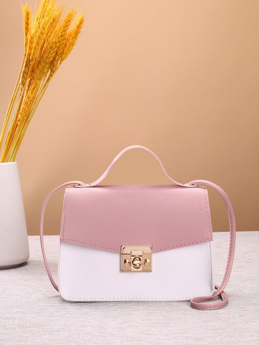 Bolso cartera bicolor - Rosa - Ver 1