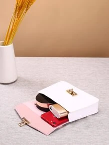 Bolso cartera bicolor - Rosa - Ver 4