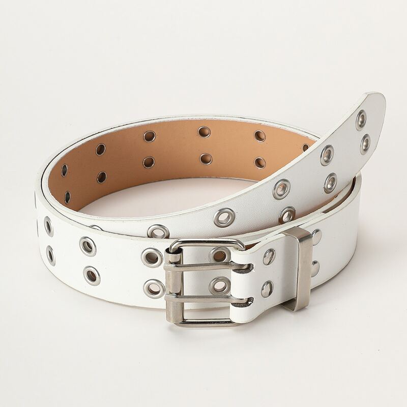 

Grommet Buckle Belt, White