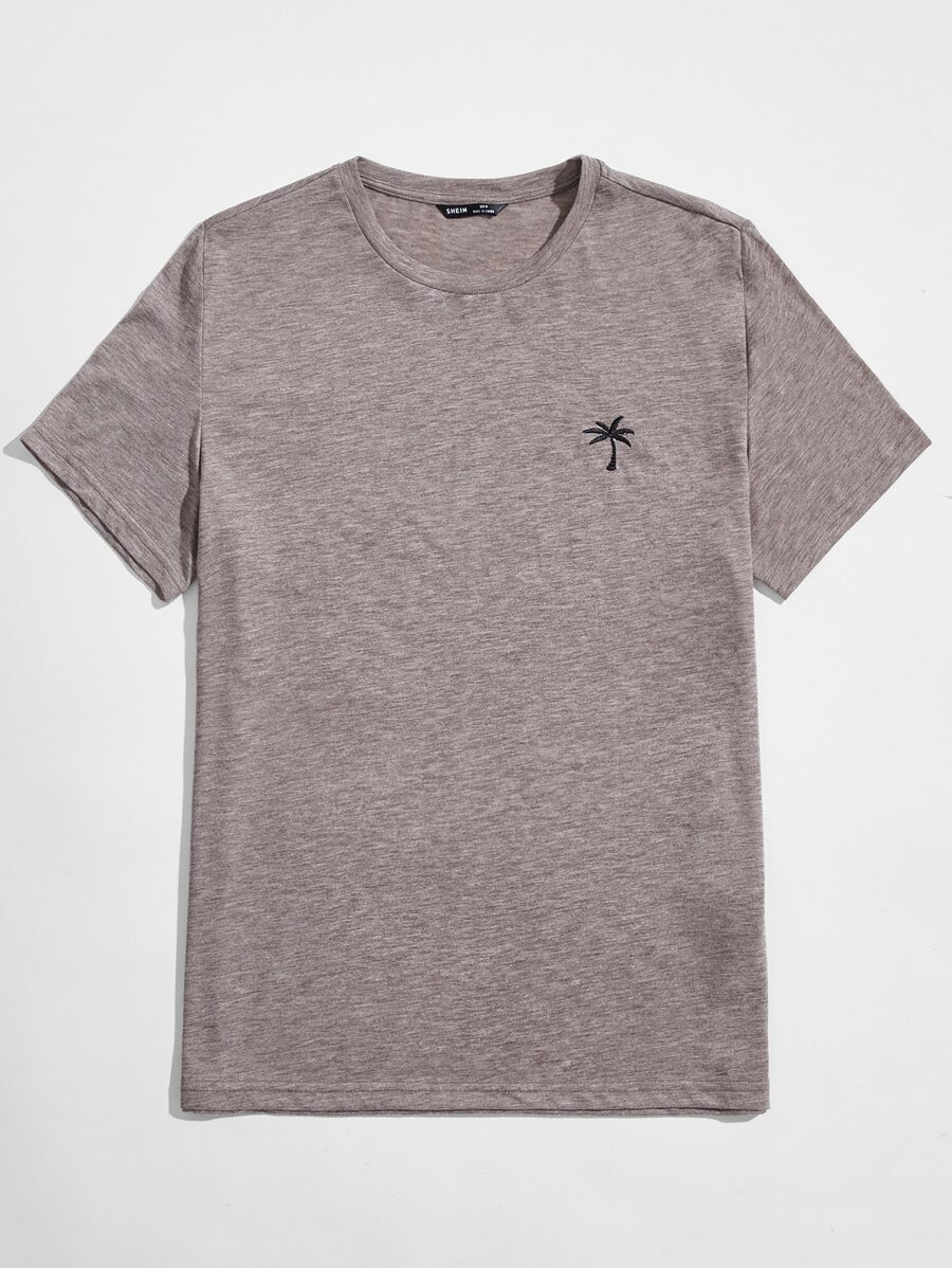 Manfinity VCAY Men Embroidery Coconut Tree Top - Grey - View 1