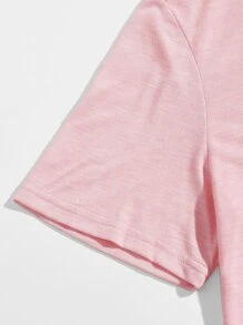 Manfinity BRENVOR Men Embroidery Coconut Tree Top Tee, Summer - Baby Pink - View 3