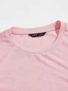 Manfinity BRENVOR Men Embroidery Coconut Tree Top Tee, Summer - Baby Pink - View 4