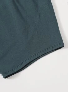 SHEIN EZwear 彈性腰身素色機車短褲 - 水鴨藍 - 查看 5