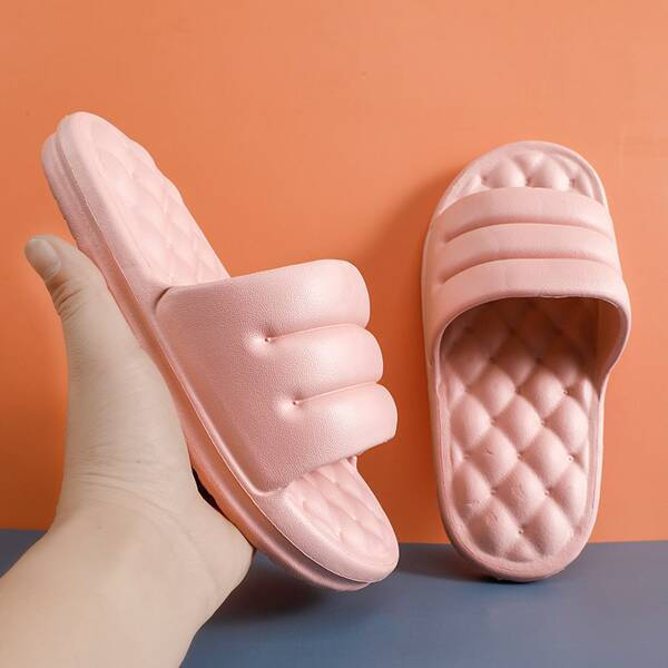 

Textured Quilted Sole Slides, Baby pink