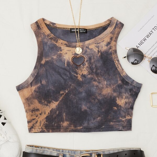 

Rib-knit Tie Dye Tank Top, Multicolor