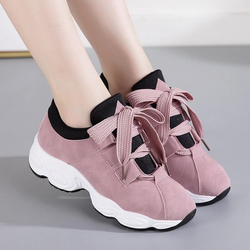 

Colorblock Lace-up Chunky Sneakers, Dusty pink