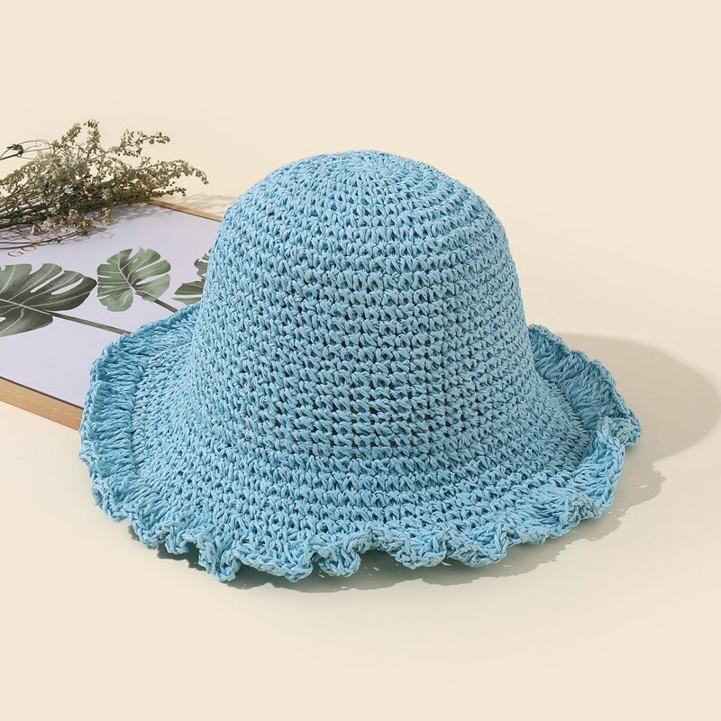 

Lettuce Trim Straw Hat, Blue