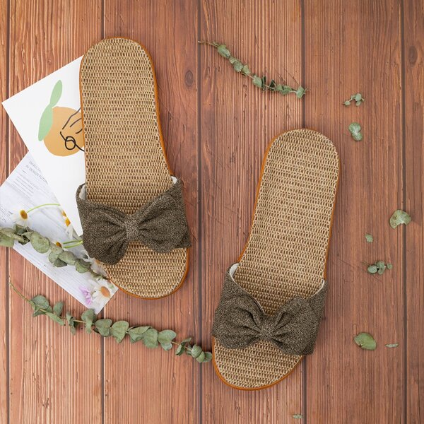 

Bow Decor Espadrille Slides, Army green