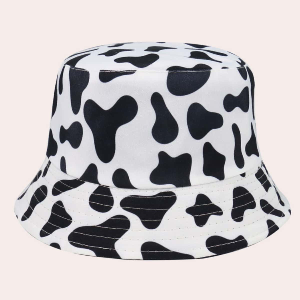 

Cow Print Bucket Hat, Black and white