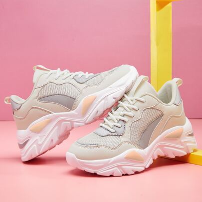 Lace Up Front Chunky Sneakers