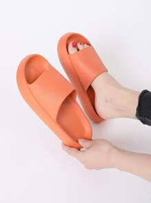 極簡風格防滑拖鞋 - 橘色 - 查看 2
