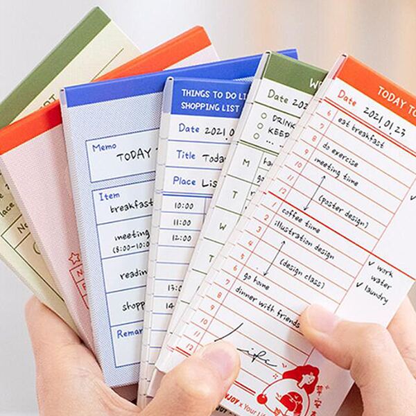 

1pc Random Color Plan Memo Pad, Multicolor