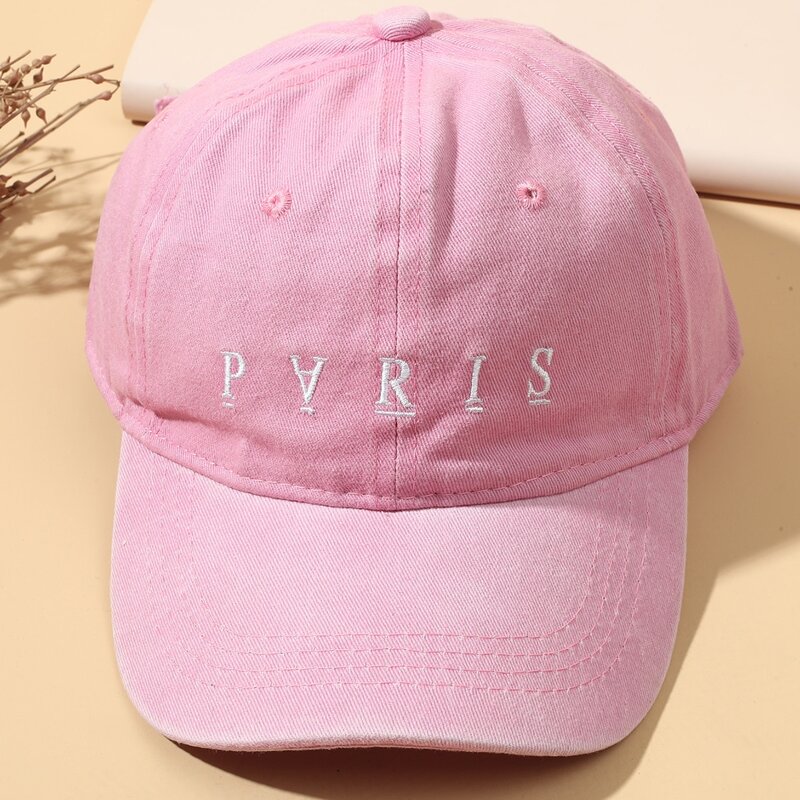 

Letter Embroidery Baseball Cap, Pink