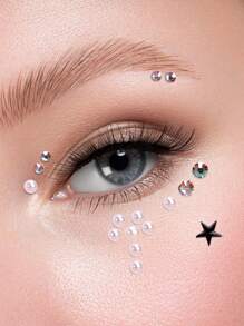 1sheet Star Shaped Eye Tattoo Sticker - Multicolor - View 2