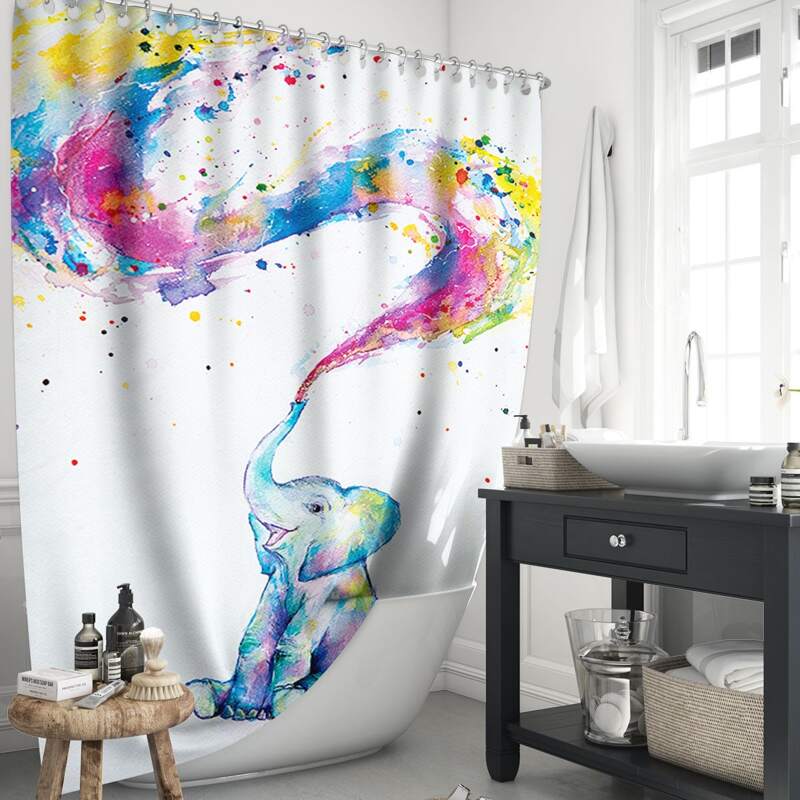 

Elephant Print Shower Curtain, Multicolor