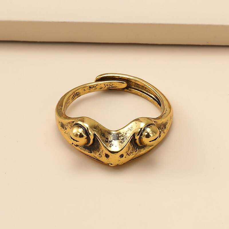 

1pc Frog Design Ring, Bronze