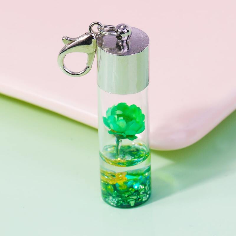 

1pc Flower Design Keychain, Green