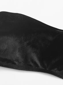 Bandeau Tanga Bikini Set For Summer Beach Vocation - Black - View 4