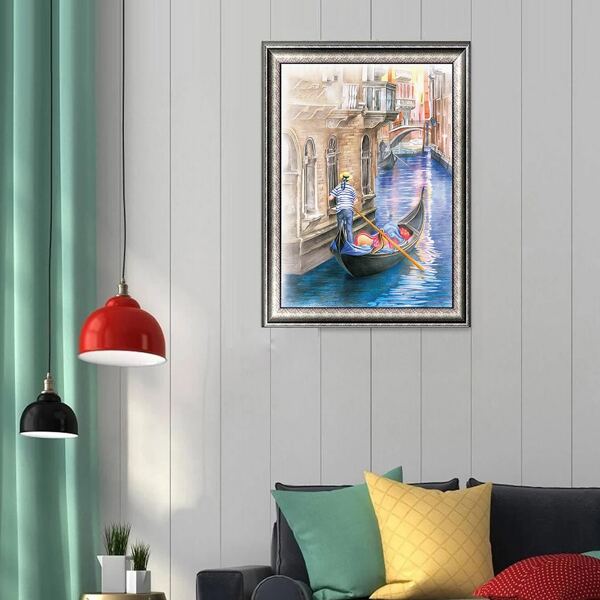 

Scenery Pattern Unframed Painting, Multicolor