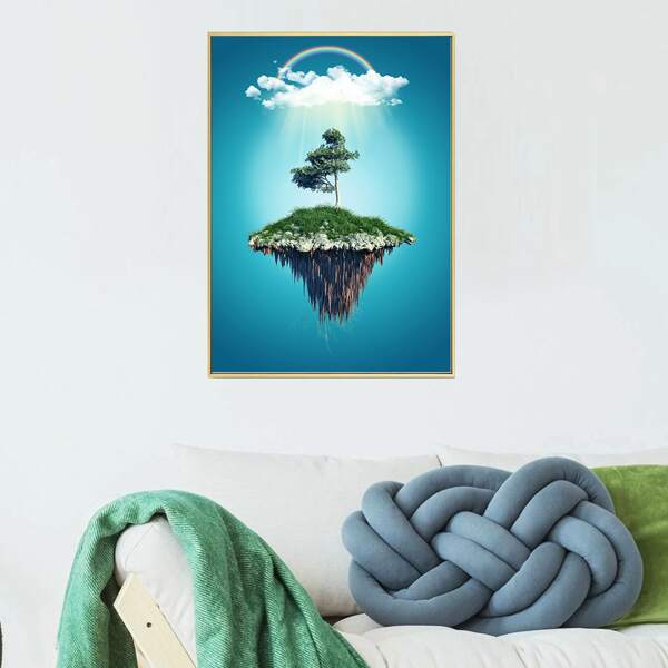 

Floating Island Print Unframed Painting, Multicolor