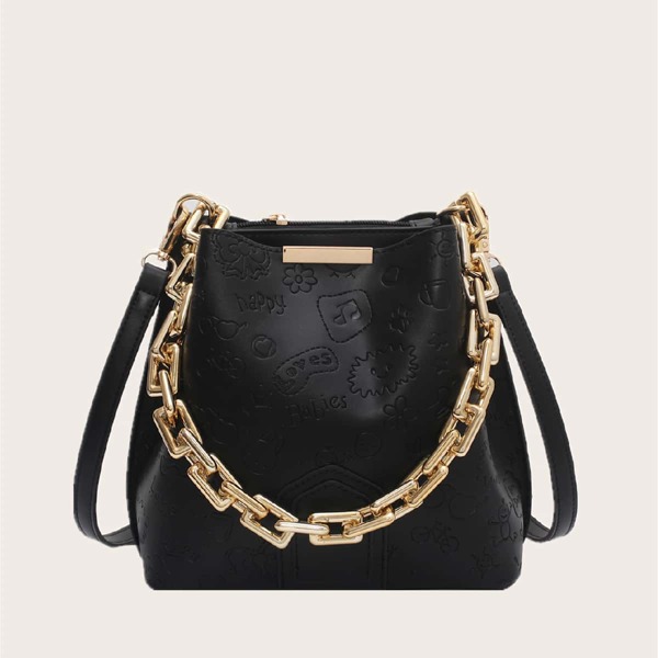 

Chain Bucket Bag, Black