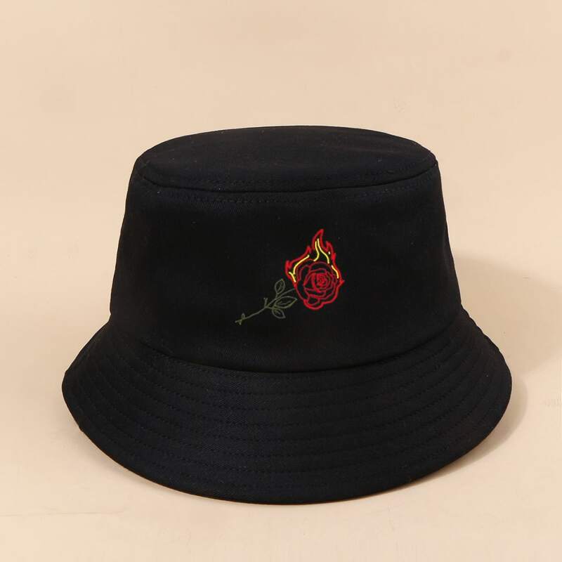 

Burning Rose Bucket Hat, Black