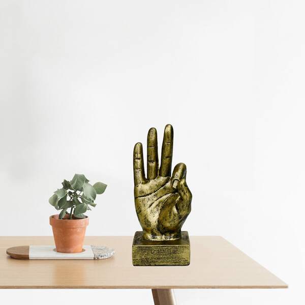 

1pc Gesture Model Art Decoration, Bronze