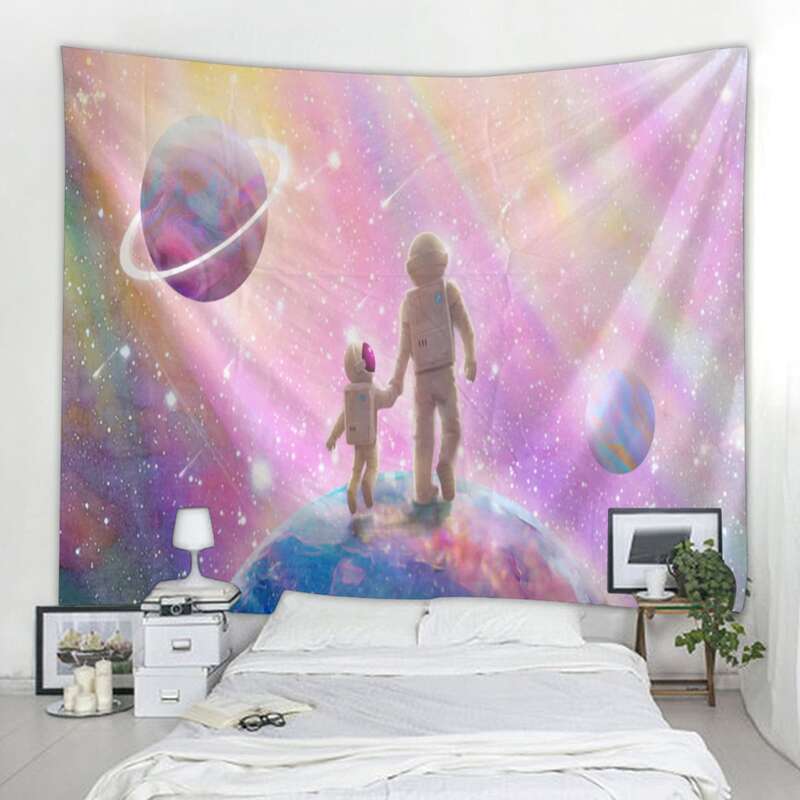 

Astronaut & Universe Print Tapestry, Multicolor