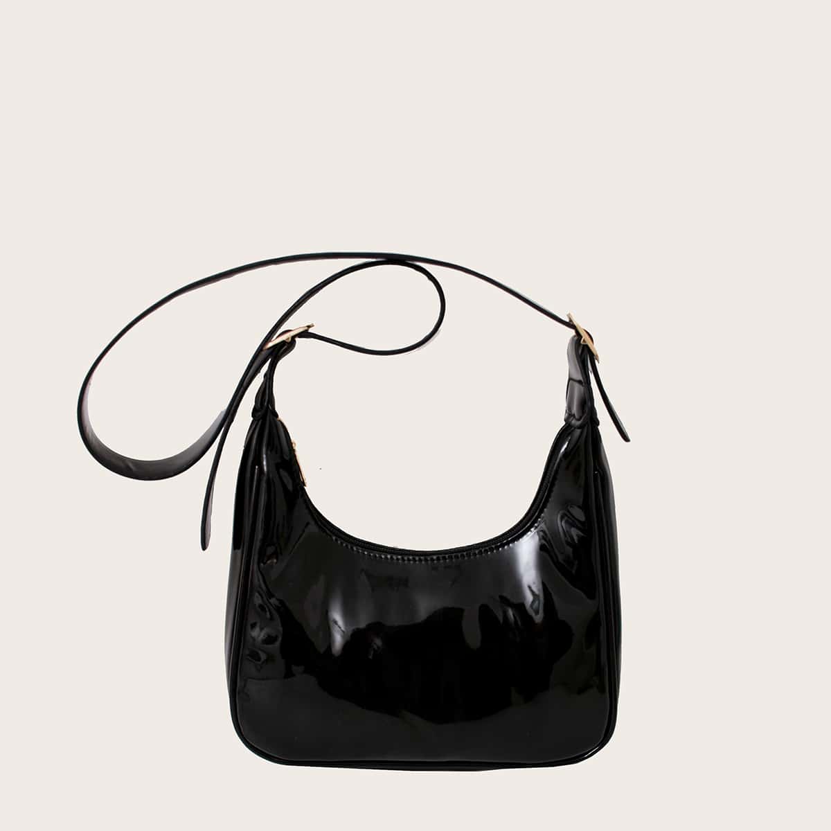 

Solid Hobo Bag, Black