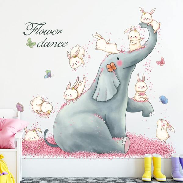 

Elephant Print Kids Wall Sticker, Multicolor