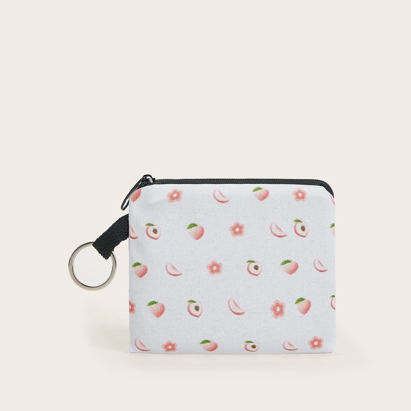 

Peach Coin Purse, White
