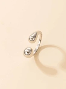 imoli 極簡風格開口戒指 - 銀色 - 查看 4