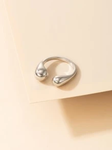 imoli 極簡風格開口戒指 - 銀色 - 查看 5