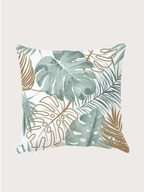 Leaf Print Cushion Cover Without Filler