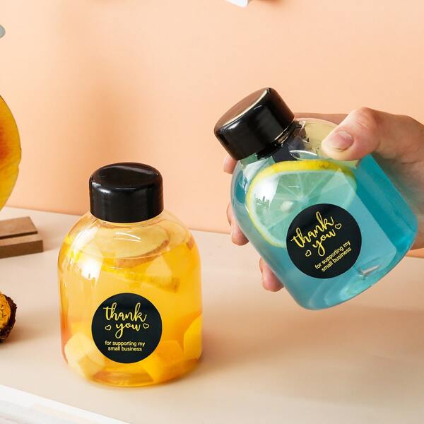 

1pc Clear Water Bottle With Sticker