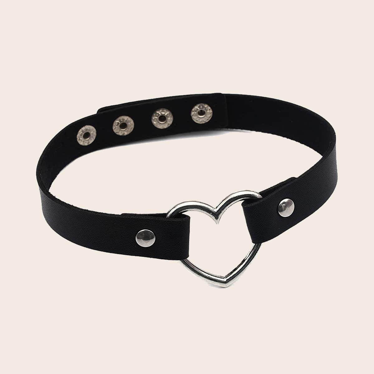 

Heart Linked Choker, Black