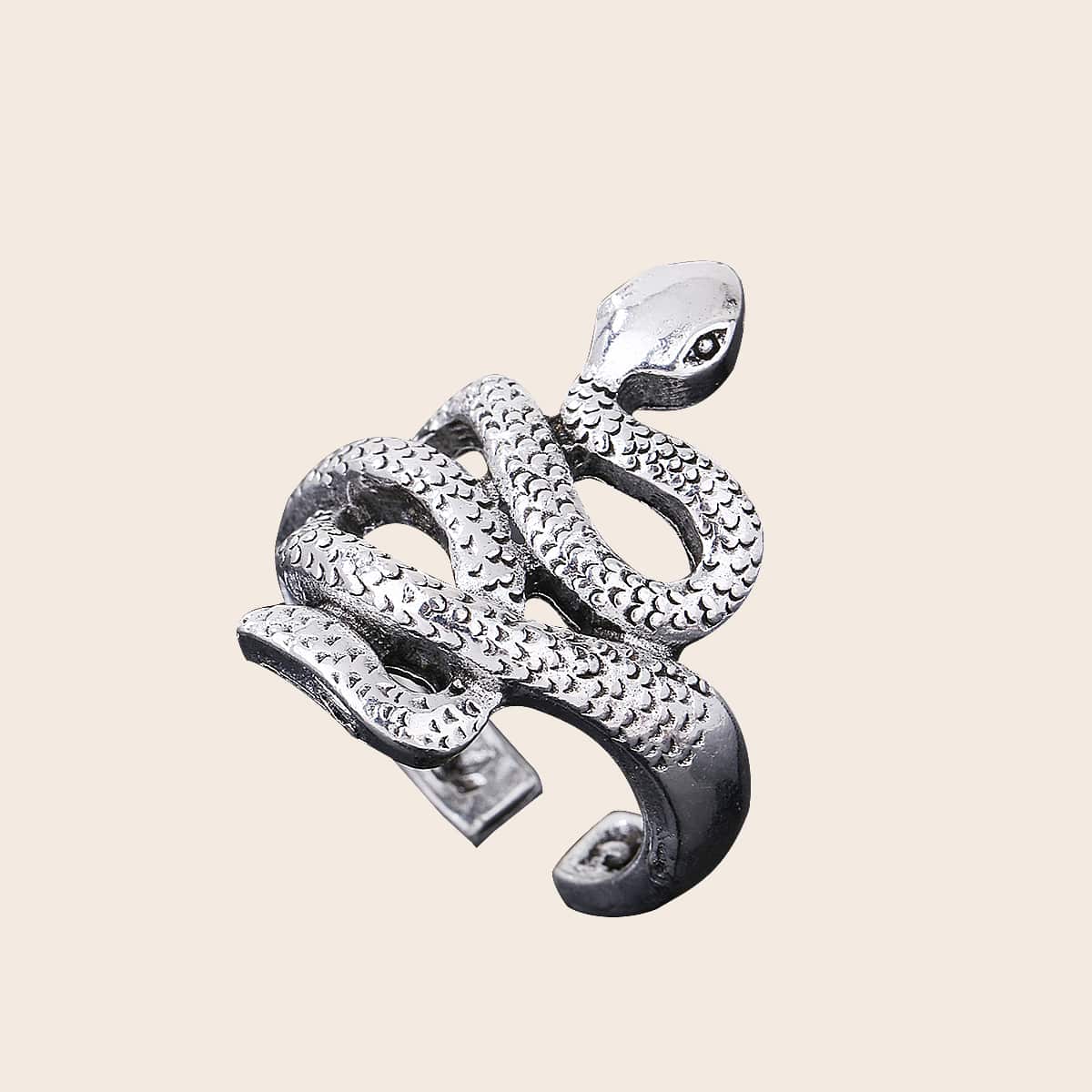 

Snake Cuff Ring, Silver