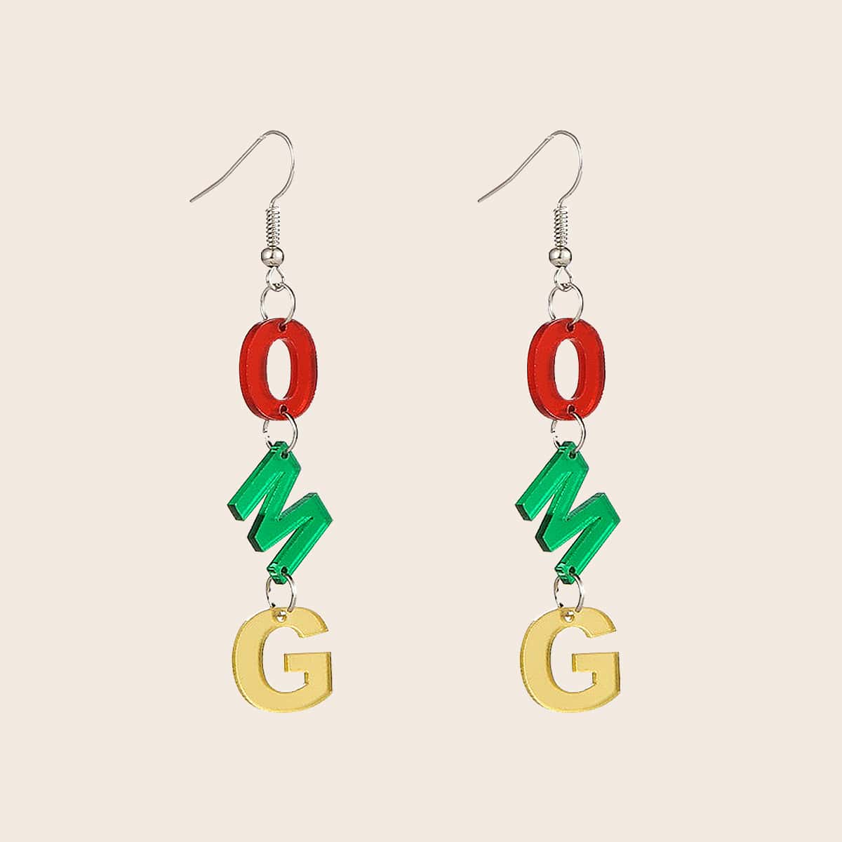

Letter Drop Earrings, Multicolor