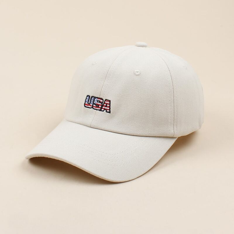 

Letter Embroidery Baseball Cap, Beige