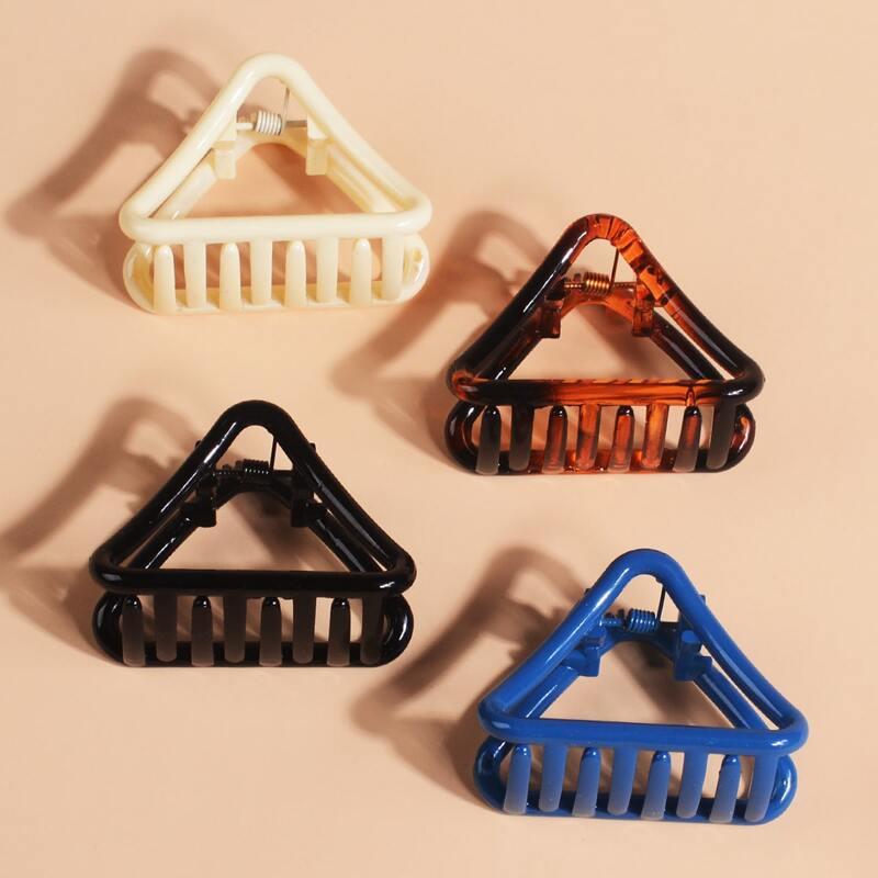 

4pcs Triangle Hair Claw, Multicolor