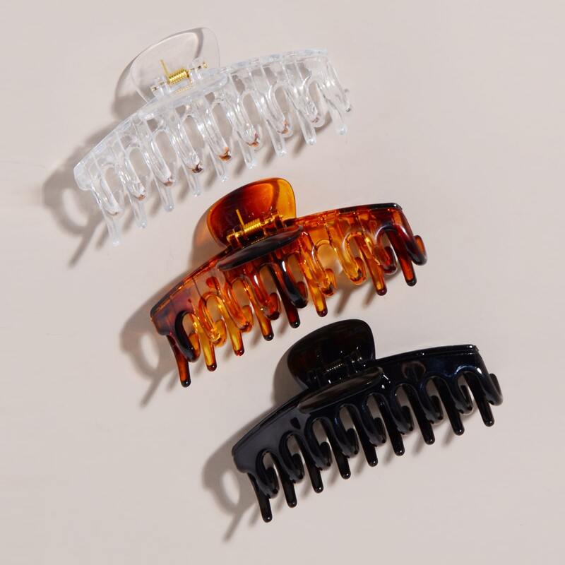 

3pcs Hair Claw, Multicolor