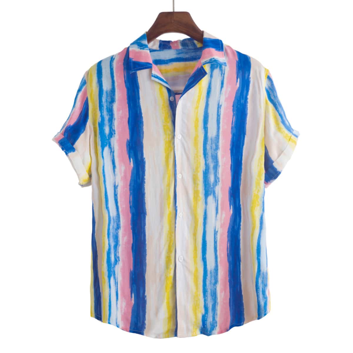 

Guys Brush Striped Button Up Shirt, Multicolor