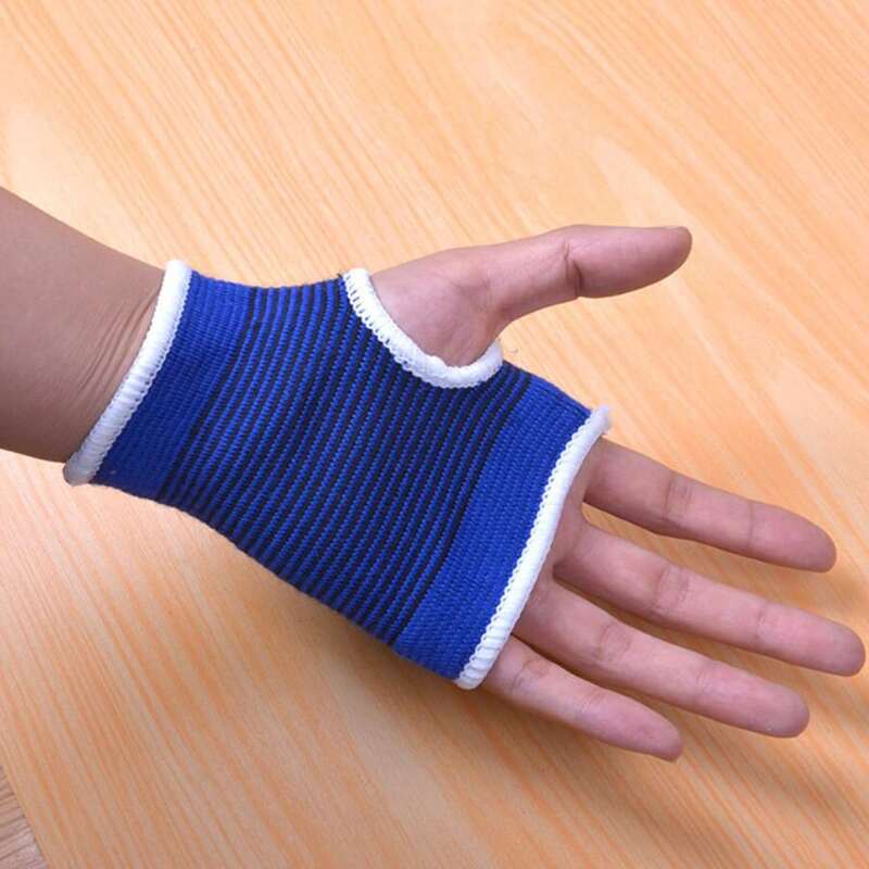 

1pair Fitness Knit Fingerless Gloves, Blue
