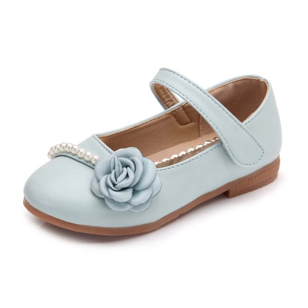 

Toddler Girls Floral & Faux Pearl Decor Flats, Blue